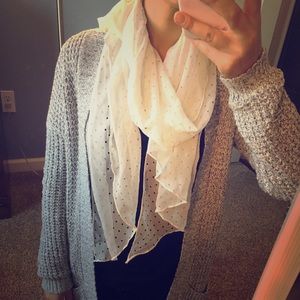 Women’s Silky White Rectangle Scarf
